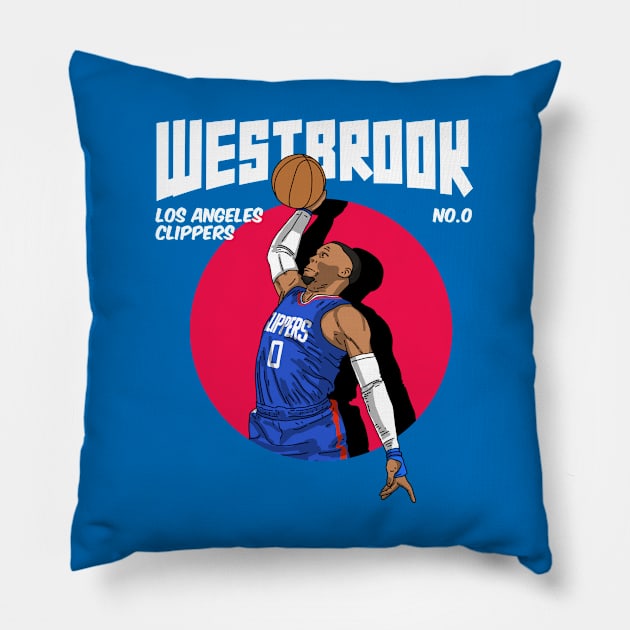 Russell Westbrook Comic Style Art Pillow by Luna Illustration