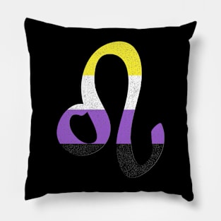 Nonbinary Leo Pride Flag Zodiac Sign Pillow