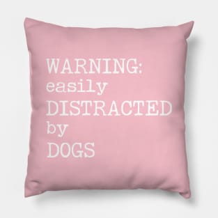 Easily Distracted By Dogs Funny Dog Lovers Gift Typewriter Design Pillow