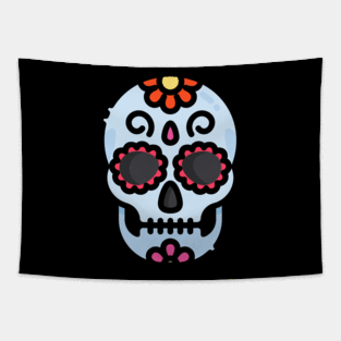 Mexican skull digital artwork Tapestry