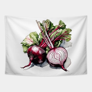 Beetroots Watercolor Art Tapestry