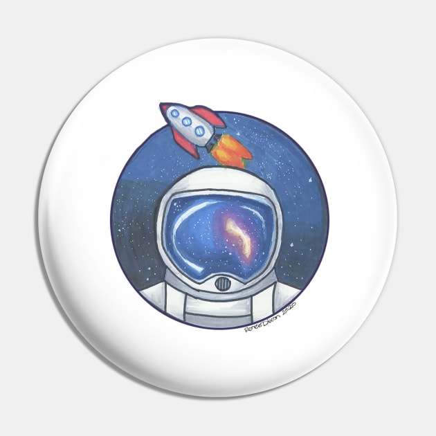 Space Man Pin by ReneeDixonArt