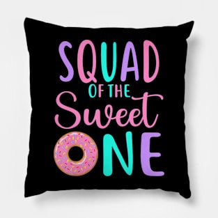 Squad Of The Sweet One Team 1St Birthday Girl Donut Party Pillow