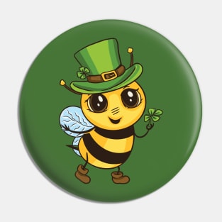 Leprechaun Bee with Shamrock Pin