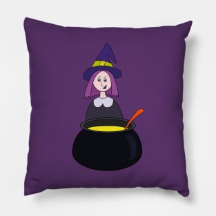 Little Witch Halloween Cauldron Pillow