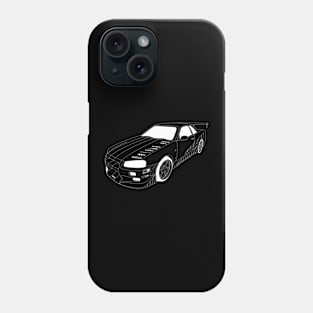 FF Skyline White Outline Phone Case