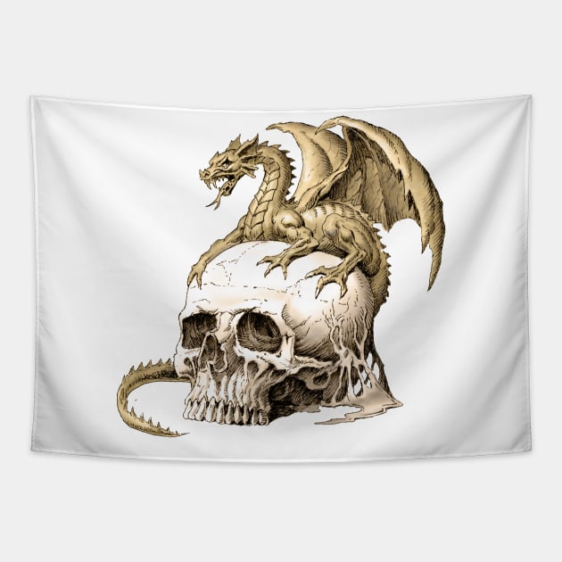 Dragon and Skull Tapestry by Paul_Abrams