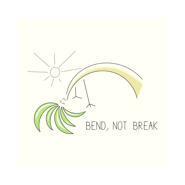 Bend not break palm tree inspirational drawing by SooperYela