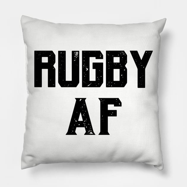 Rugby AF text Pillow by atomguy