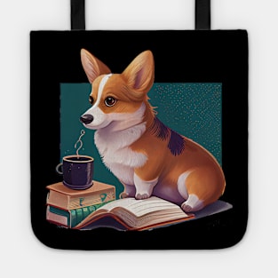 Books and Coffee and Dog Tote