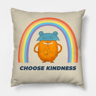 choose kindness rainbow cartoon character Pillow