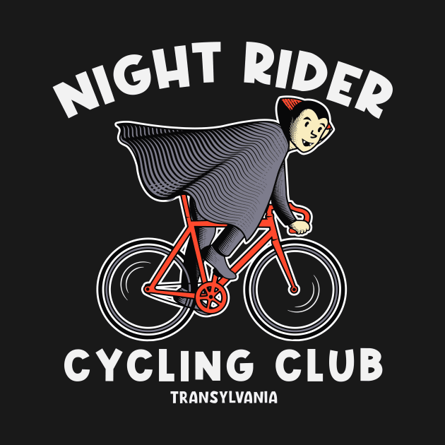 Funny Vampire on Bicycle // Night Rider Cycling Club by SLAG_Creative