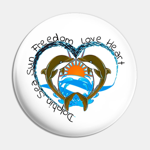 Dolphin sea sun freedom love heart Pin by UMF - Fwo Faces Frog