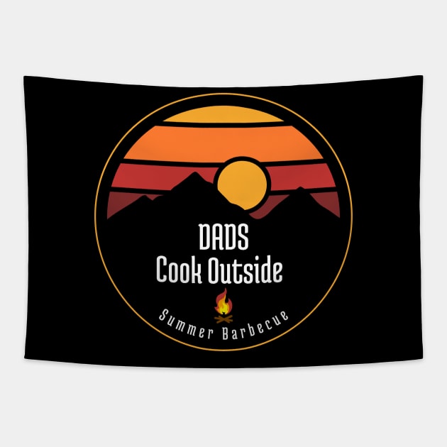 Dads Cook Outside - Summer BBQ Tapestry by All About Nerds