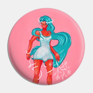 Weird Girl With Blue Hair Pin