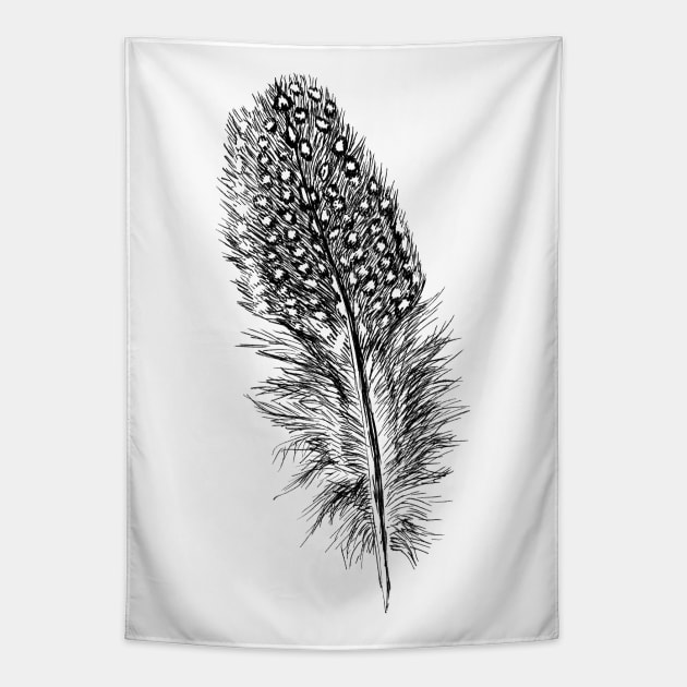 Guinea Fowl Feather Print Tapestry by rachelsfinelines