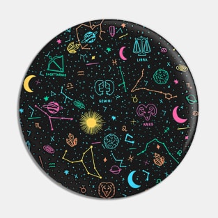 Star sign pattern - Pastel &amp;amp; Black Pin