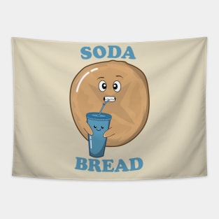 Funny Soda Bread Kawaii Bread Drinking Soda Tapestry