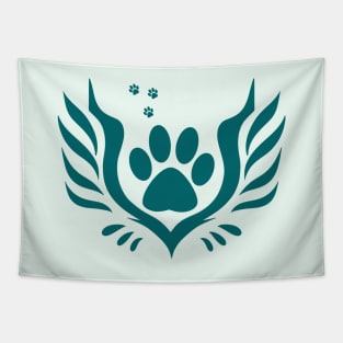 Cat Paw Angel Silhouette Tapestry