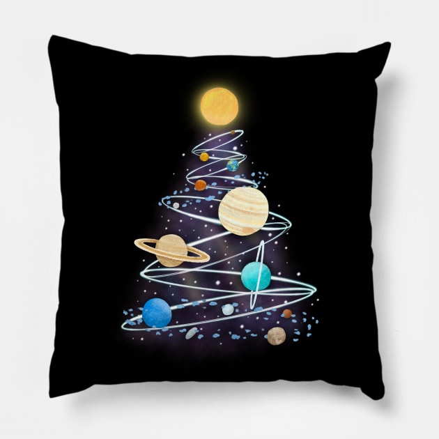 Planetary Holiday Pillow by NashSketches