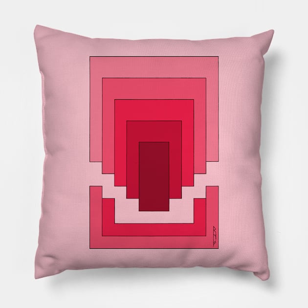 Rectangle Abstract in Red Pillow by AzureLionProductions