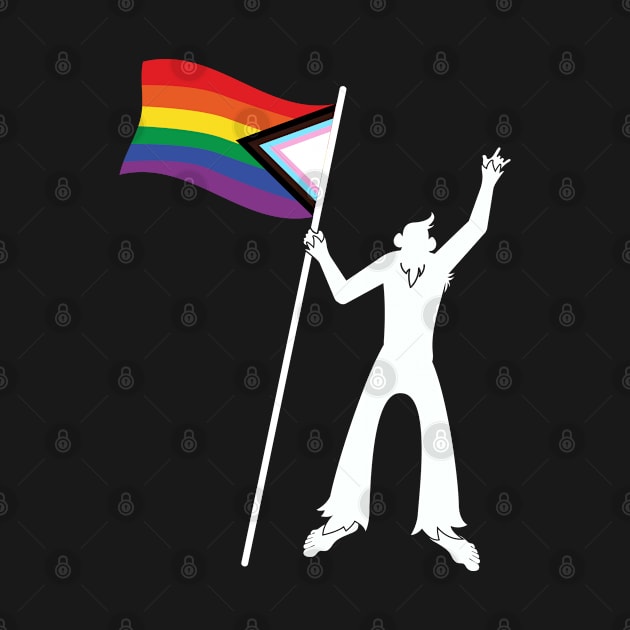 LGBTQ Bigfoot Rock On Progressive New Pride Flag by Sonyi