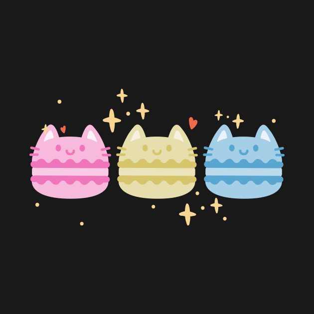 Pansexual Kawaii Macaron Cats by Psitta