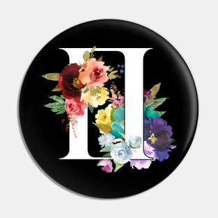 Gemini Horoscope Zodiac Rainbow Flowers Design Pin