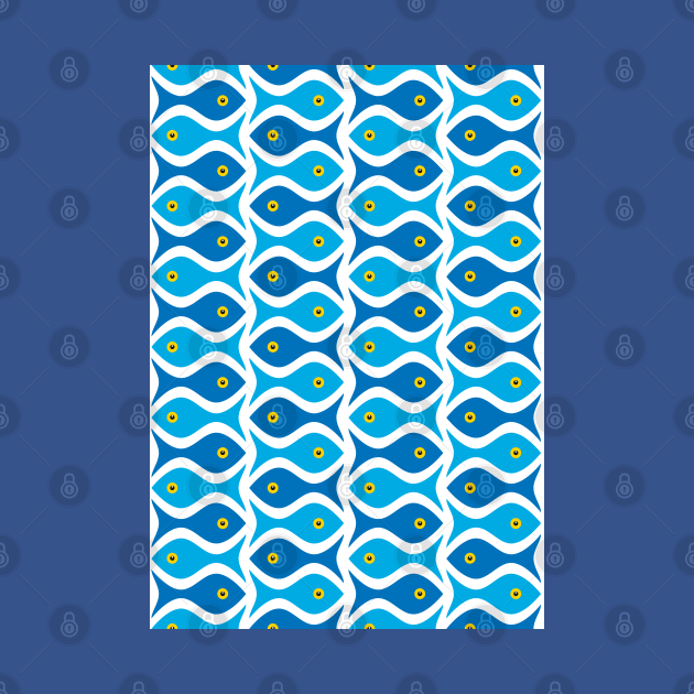 Blue Fish Pattern by Maxsomma