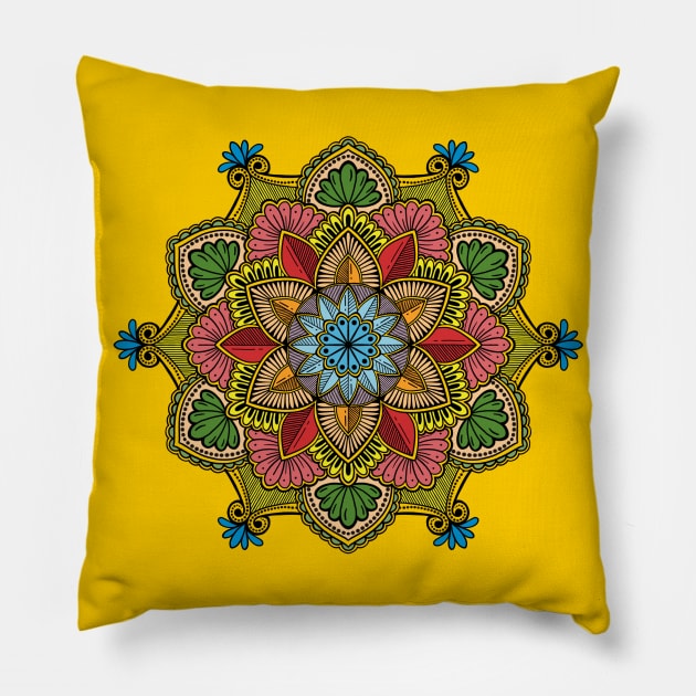 80's Pop Art Mandala Pillow by Shine Design Blossom