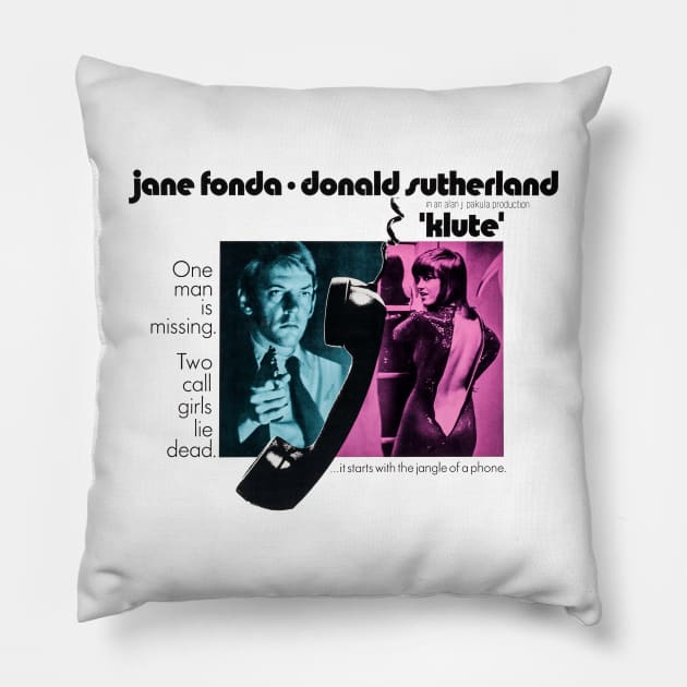 Klute Movie Poster Pillow by MovieFunTime