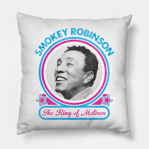 Smokey Robinson The King Of Motown Pillow by pitulas