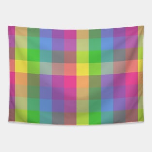 Rainbow Checkered Pattern | Multicolor Pattern Tapestry