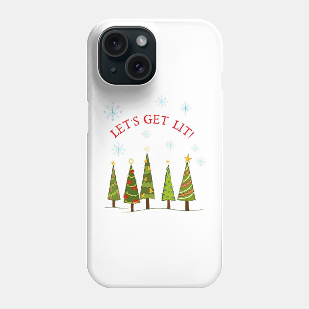 Let’s get Lit Christmas Tree Phone Case by SWON Design