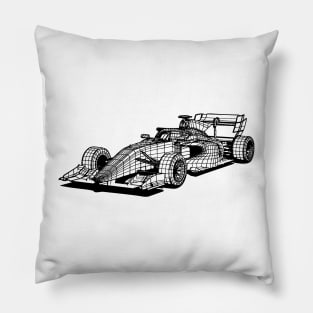 Formula 3 Car Blueprint Sketch Art Pillow