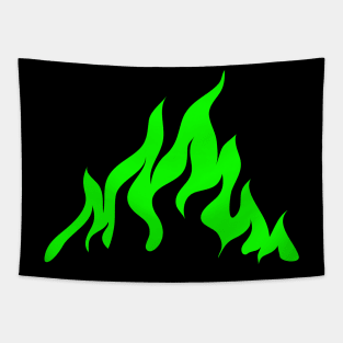 Neon Green Flames Tapestry