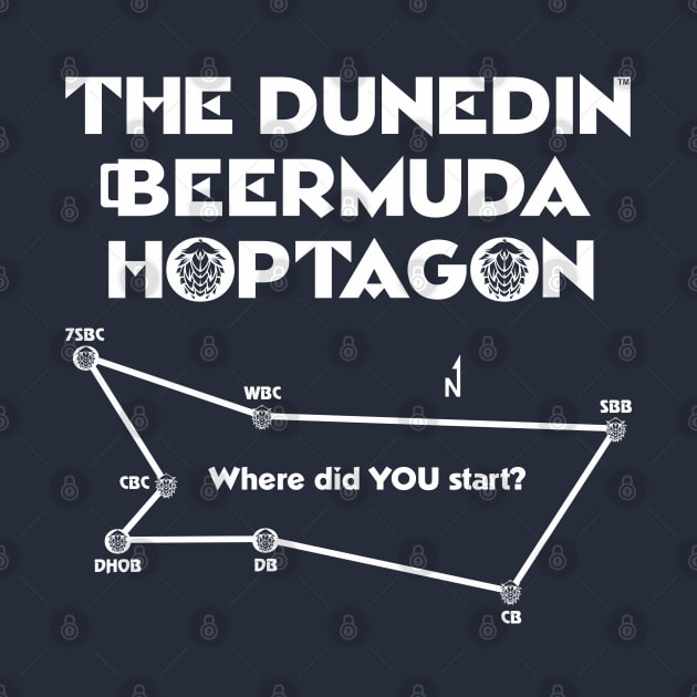 Dunedin Beermuda Hoptagon 2 sided (white ink) by SaKaNa