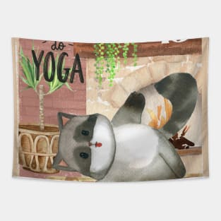 Keep Calm & Do Yoga! Says the Skunk Tapestry