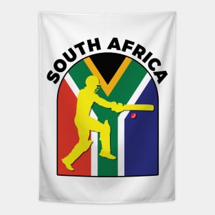 South Africa Cricket Batsman South Africa Flag Tapestry