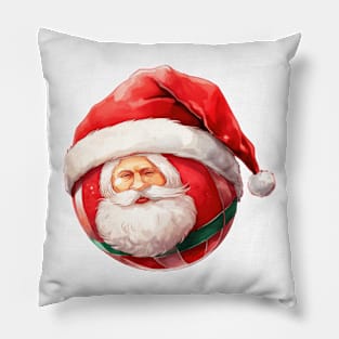 Christmas Volleyball in Santa Hat Pillow