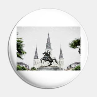 Andrew Jackson Statue and St Louis Cathedral New Orleans Pin