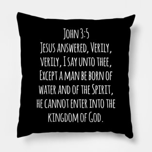 John 3:5 King James Version (KJV) Bible Verse Typography Pillow