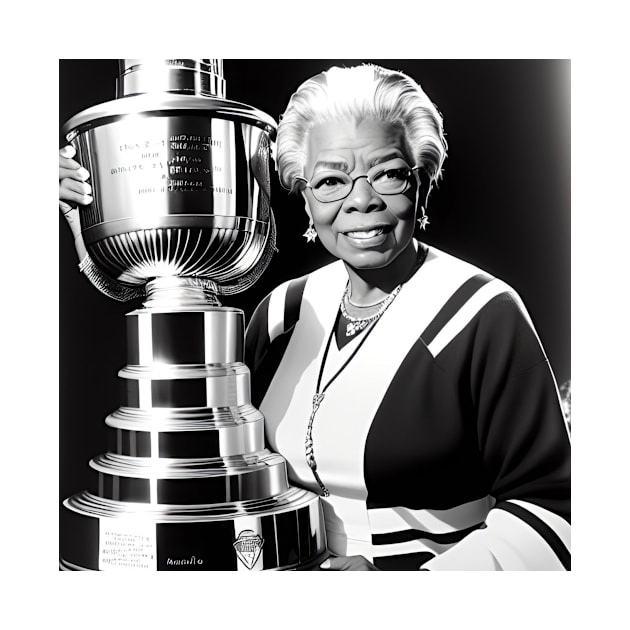 Maya Angelou Holding The Stanley Cup by Uncle Jennifer’s Clothes Fridge