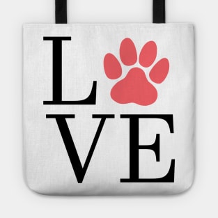 Love Paw I Love Dogs, I Heart Dogs Tote