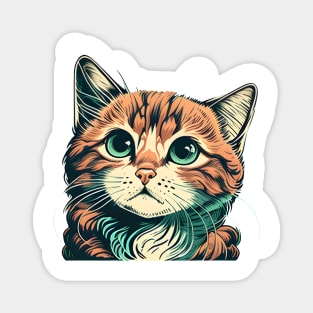 Retro Cute Cat Vintage Style Funny Cat Magnet