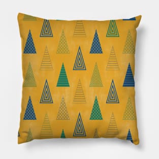 Gold Minimal Christmas Trees Pillow