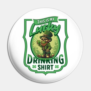 Cute Leprechaun Lucky Drinking Shirt Pin