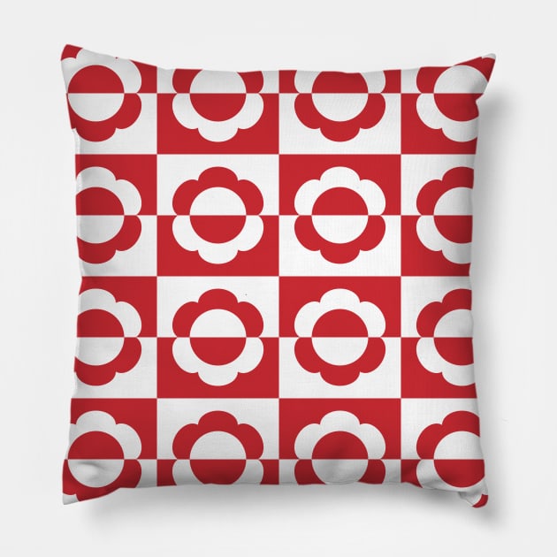 Mayapple Checkerboard Red Pillow by Cascade Patterns