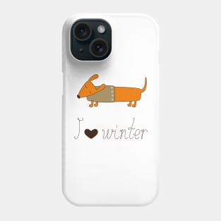 Winter dachshund Phone Case