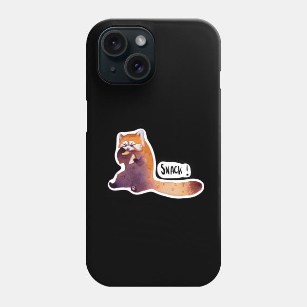 Red Panda munchies on apple Phone Case by DraconesStudio